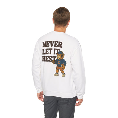 The "Never Let It Rest - Coach Bear Johnson" Crewneck