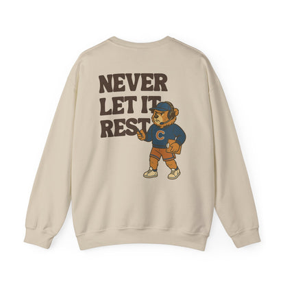 The "Never Let It Rest - Coach Bear Johnson" Crewneck