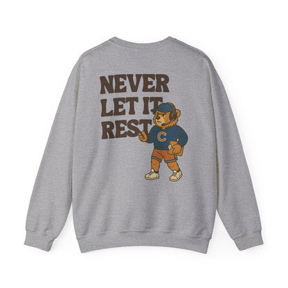 The "Never Let It Rest - Coach Bear Johnson" Crewneck