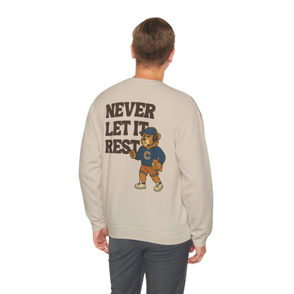 The "Never Let It Rest - Coach Bear Johnson" Crewneck